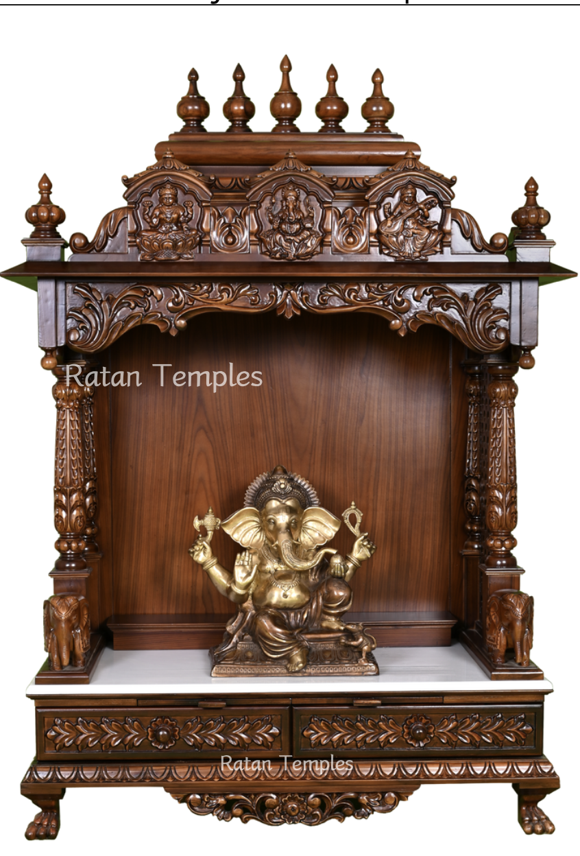 Traditional Teak Wood Mandir – Model GLS-1